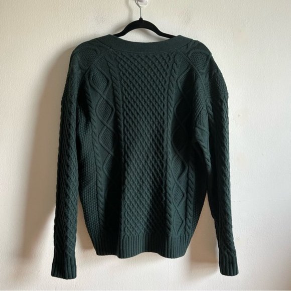 Aritzia Dark Green Cable Knit Cardigan - Picture 7 of 11